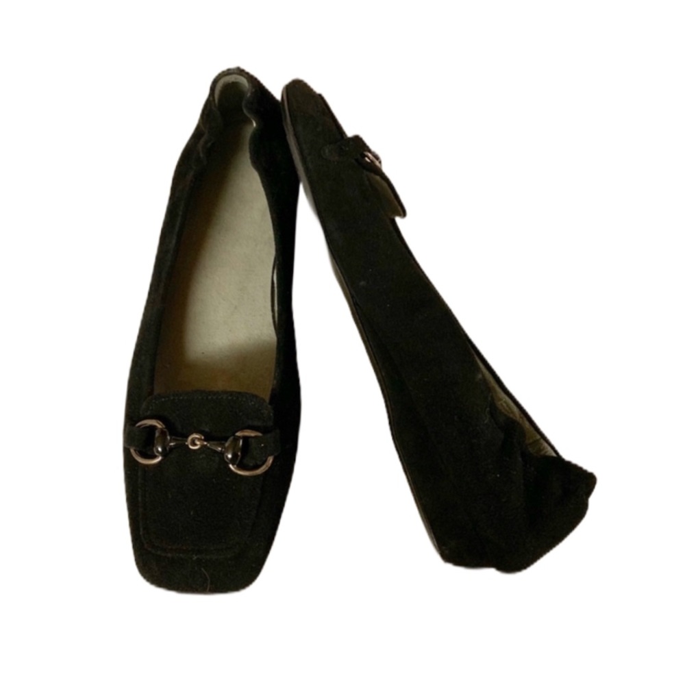 Stuart Weitzman Loafers Flats Suede Black Size 7M - Picture 2 of 7
